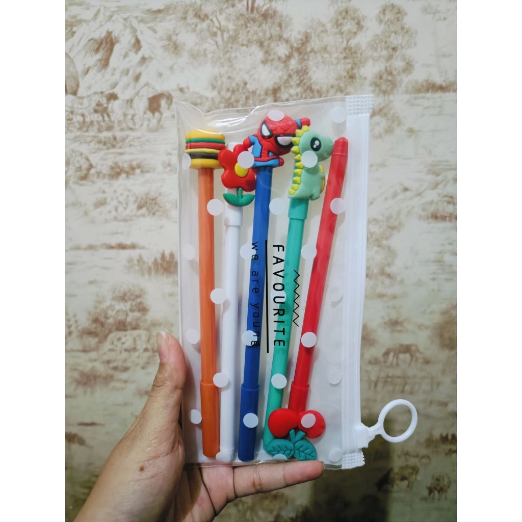 

PFG - Stationary Set Pen 5 IN 1 Alat Tulis Sekolah Anak Karakter Lucu Pulpen Karakter Random