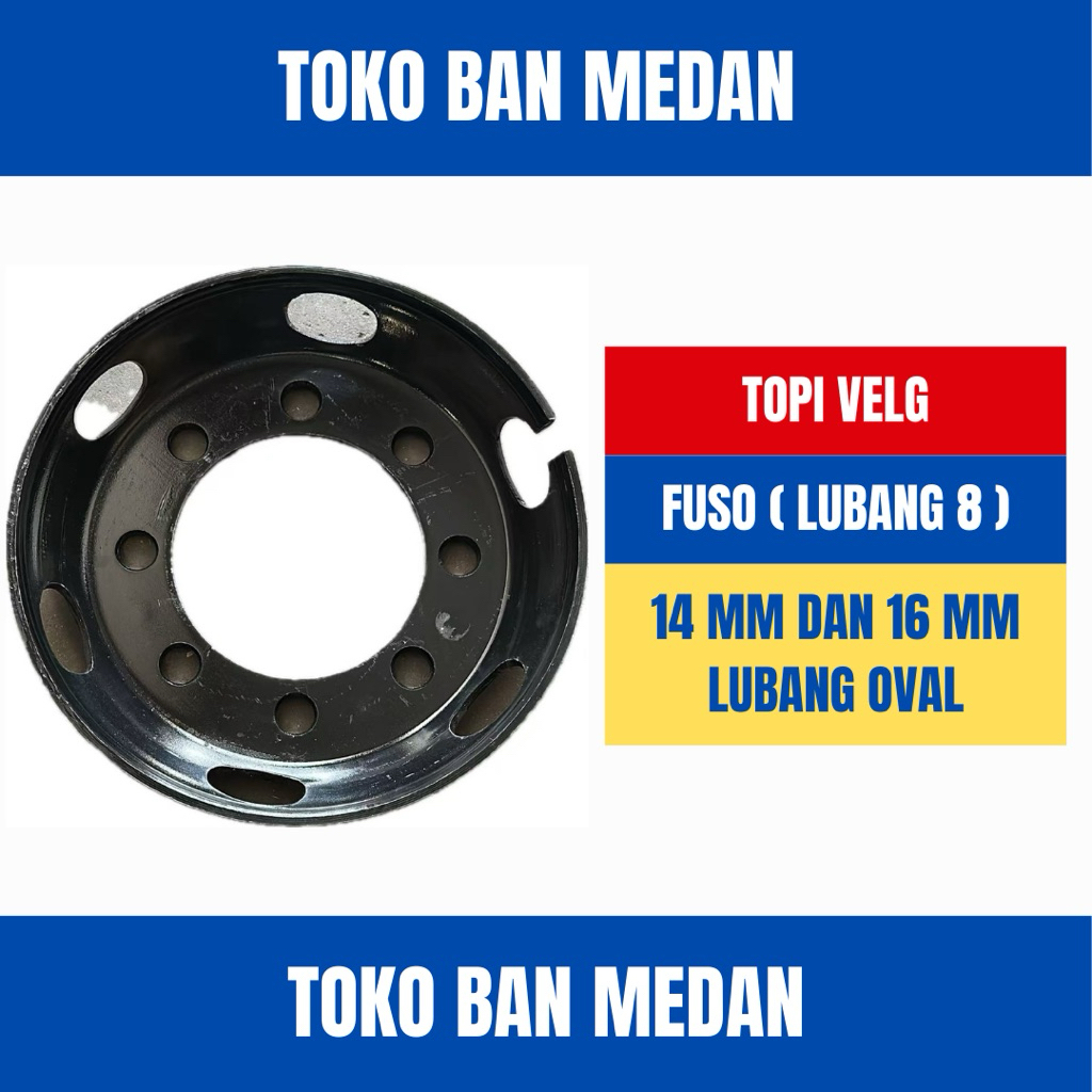TOPI VELG FUSO / RING 20 / LUBANG 8 ( 14mm dan 16mm )