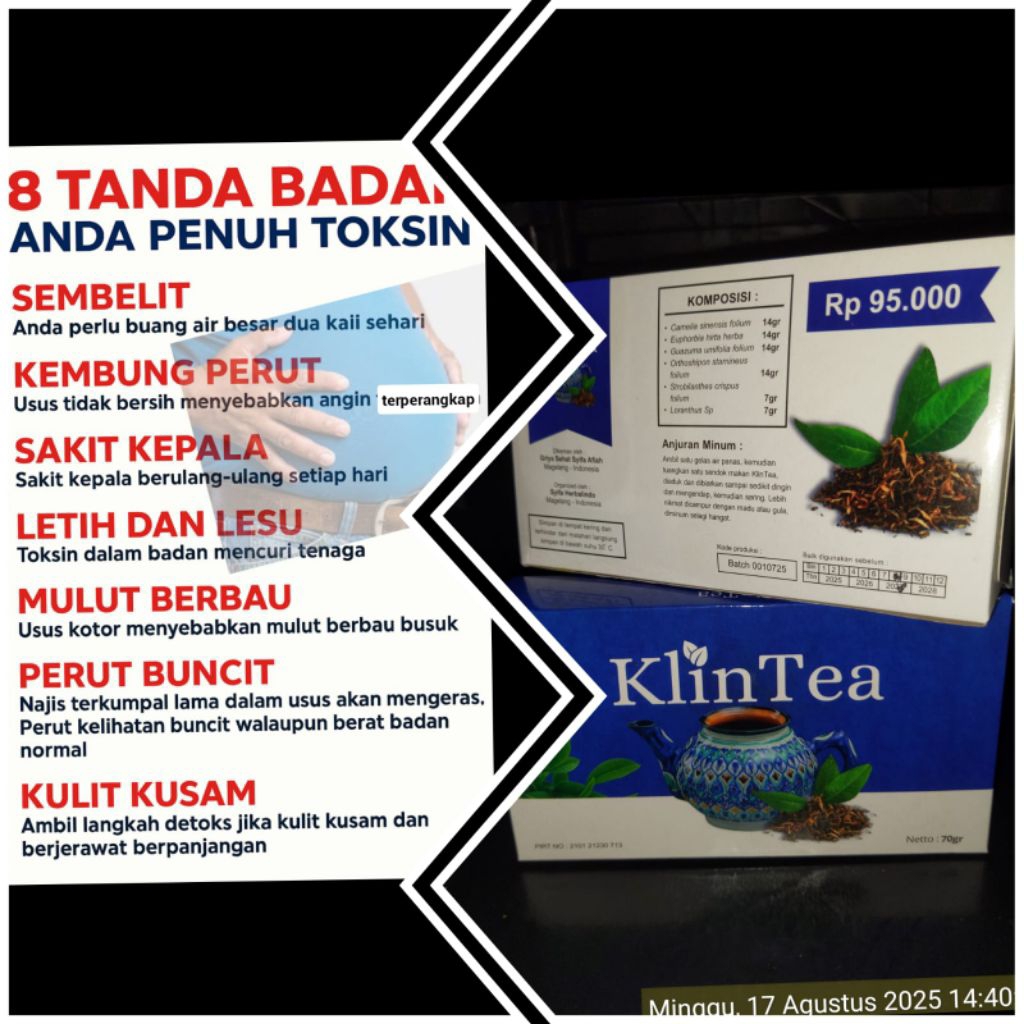 

teh herbal kLinTea ori asli Klin Tea diet langsing herbal