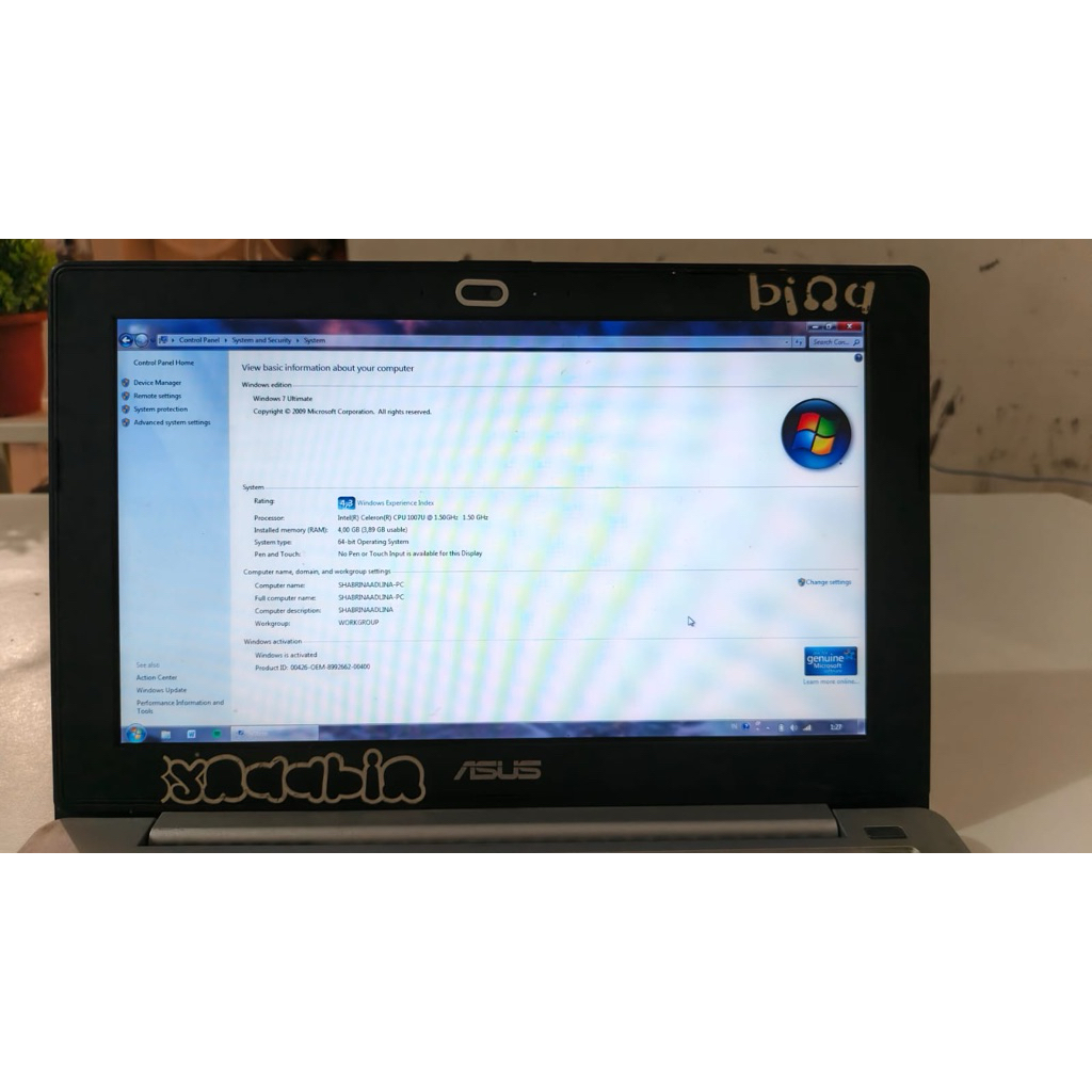 LAPTOP / NOTEBOOK ASUS MASIH BERFUNGSI BAGUS TIDAK DIPAKAI RAM 4 GBG