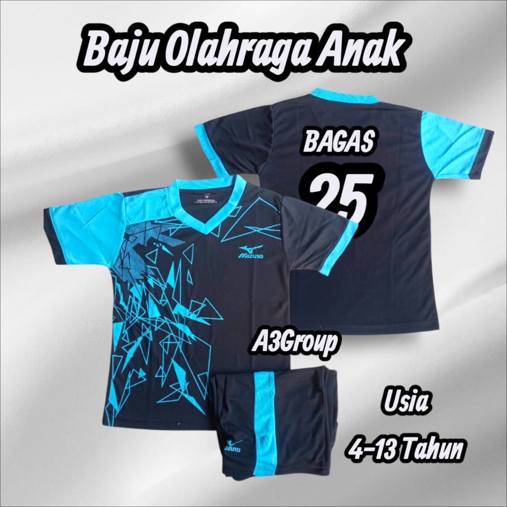 FREE NAMA DAN NOMOR PUNGGUNG PAKAIAN OLAHRAGA ANAK BAJU VOLLY ANAK SD/SMP