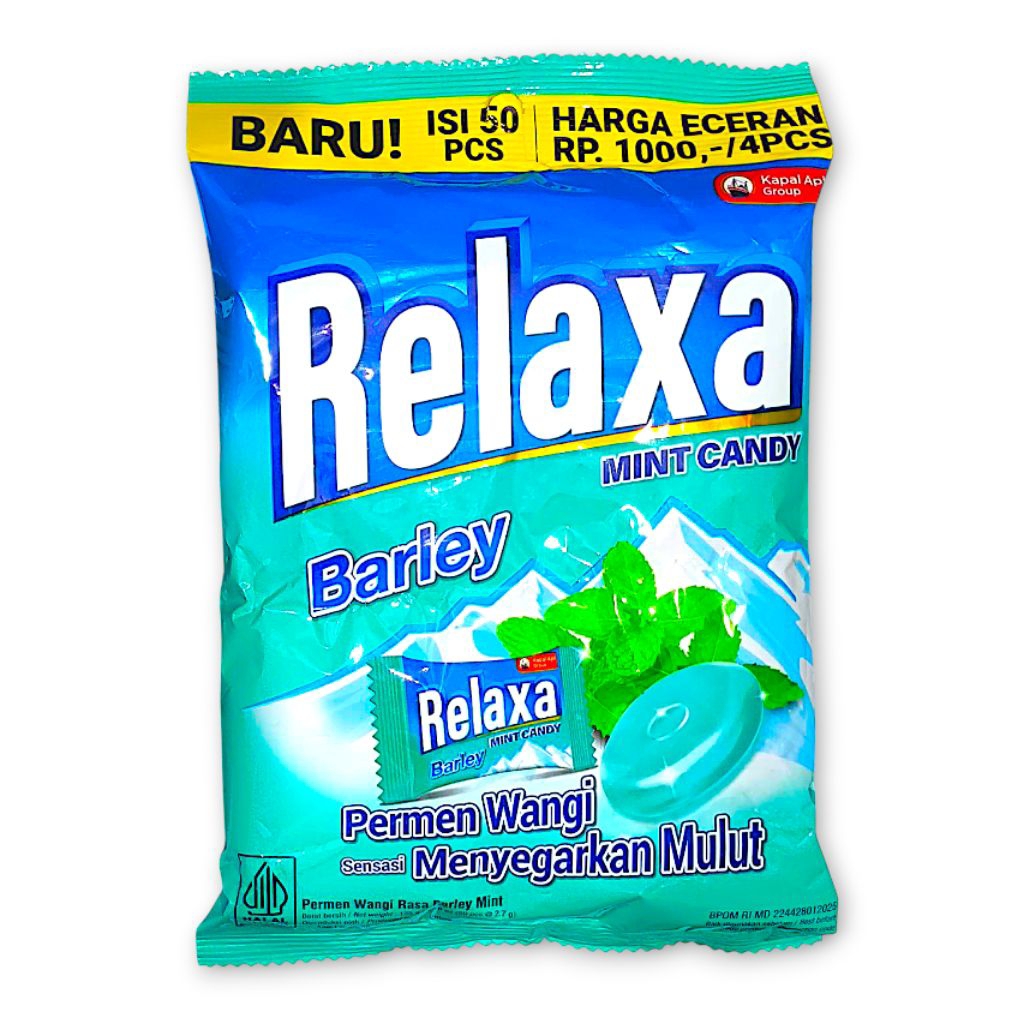 

Permen RELAXA BARLEY MINT [1 BUNGKUS Isi 50 Butir] - Permen Wangi Sejuk Segarkan Nafas - Beli Banyak = Makin Murah!!!