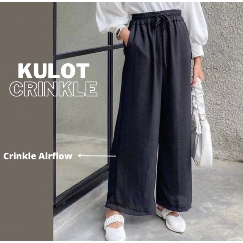 CELANA KULOT CRINGKLE PREMIUM / KULOT CRINGKLE HIGHWAIST / RUBY KULOT CRINGKLE | kulot korean style 
