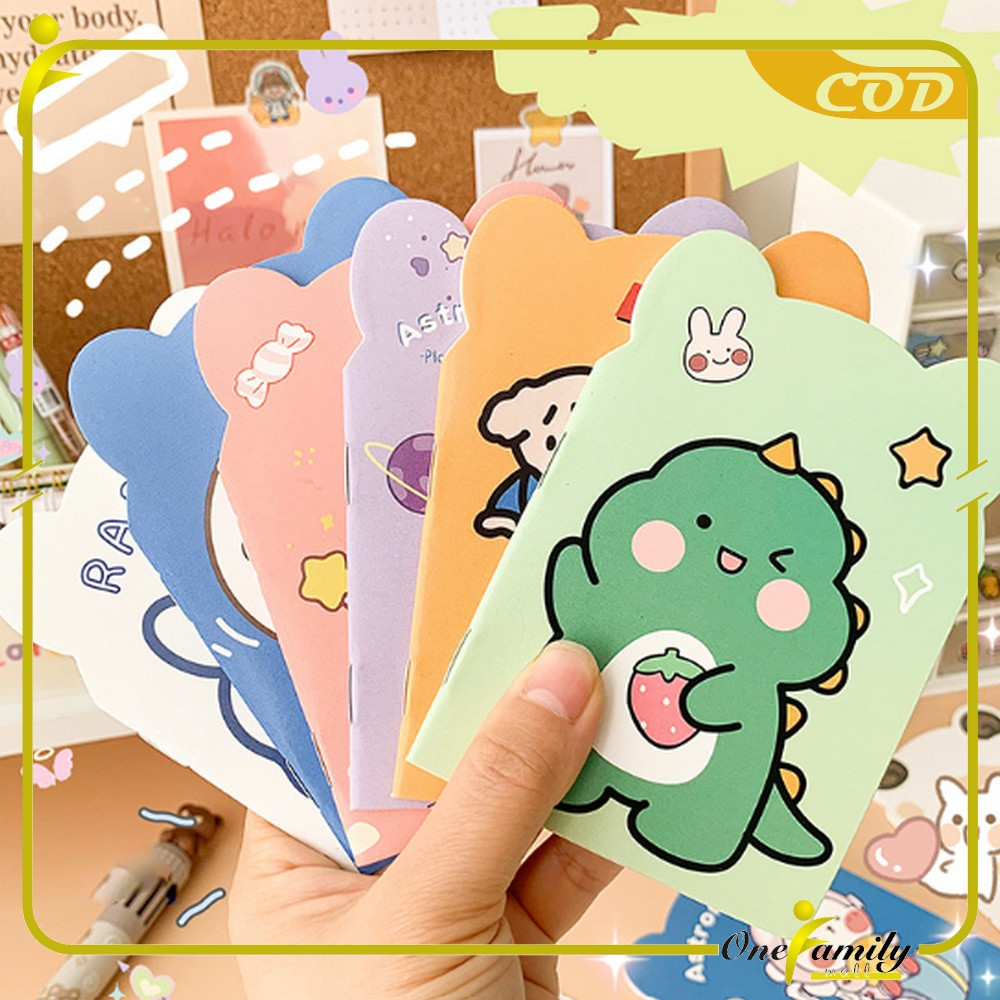 

EC ONE-A40 Buku Tulis Memo Kecil Mini Motif Karakter Kartun / Note Book Buku Catatan Kartun Berkuping Cartoon Mini Book