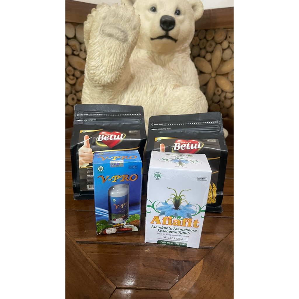 1 Paket kombinasi Jamu Herbal Vpro, Afiafit, dan Bekatul Original 100%