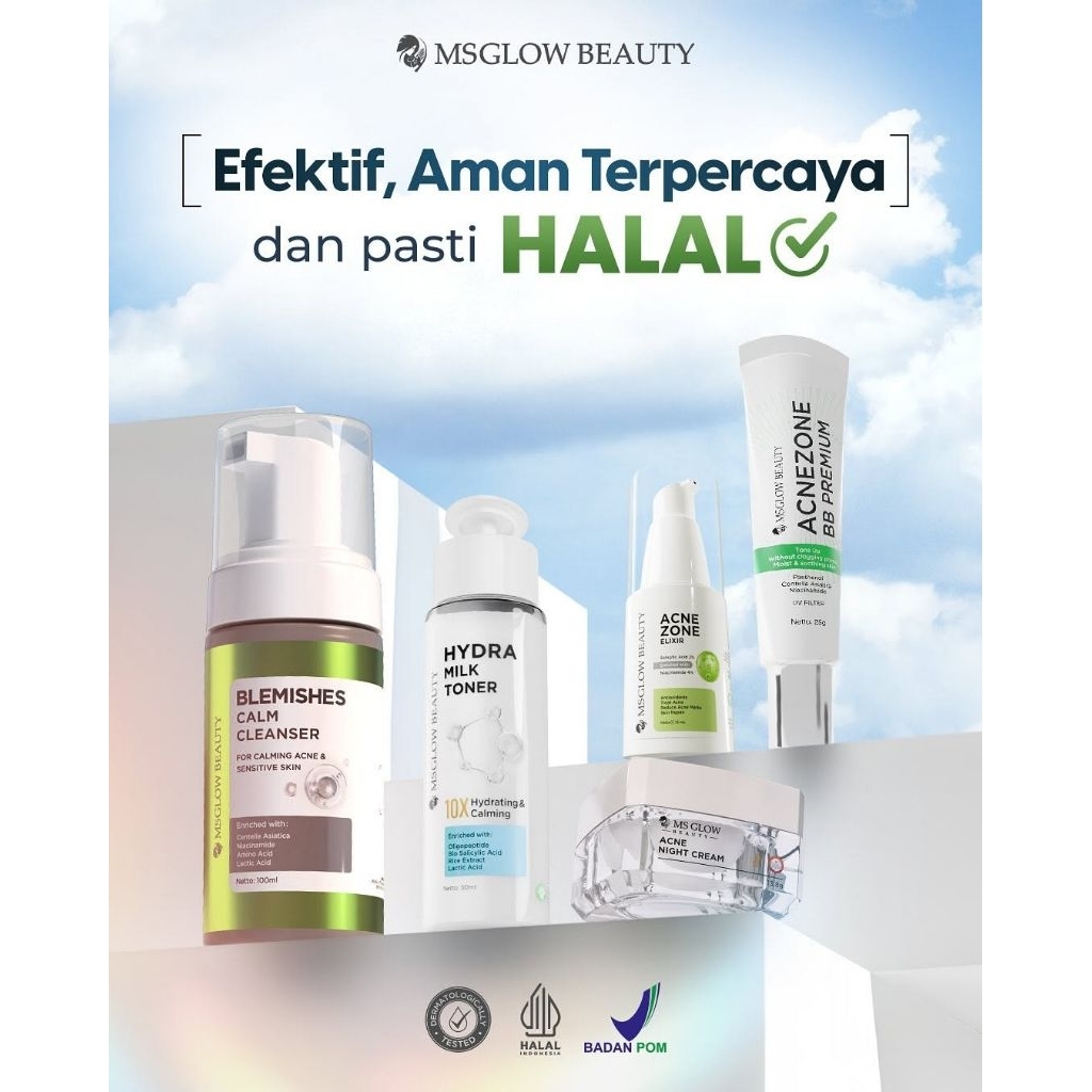 (BOOSTER SERIES BB PREMIUM) Ms Glow Acne series bb premium) / Paket wajah Ms Glow acne series