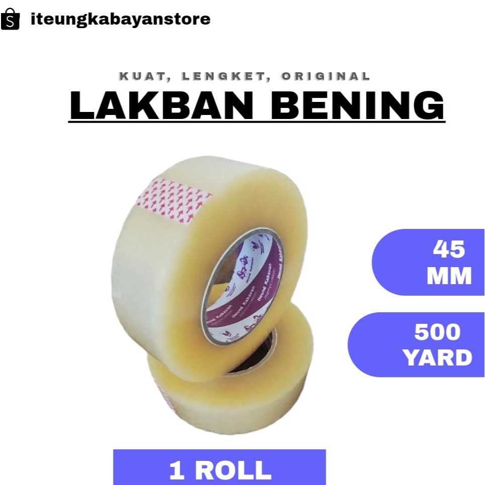 

Lakban Kabayan Bening Jumbo 45 × 500 Yard