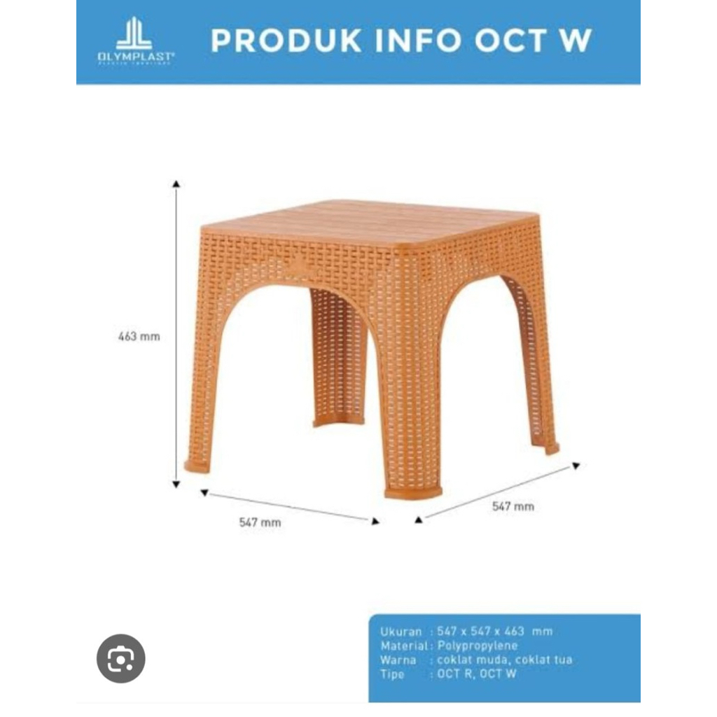 meja teras plastik napoli/olymplast