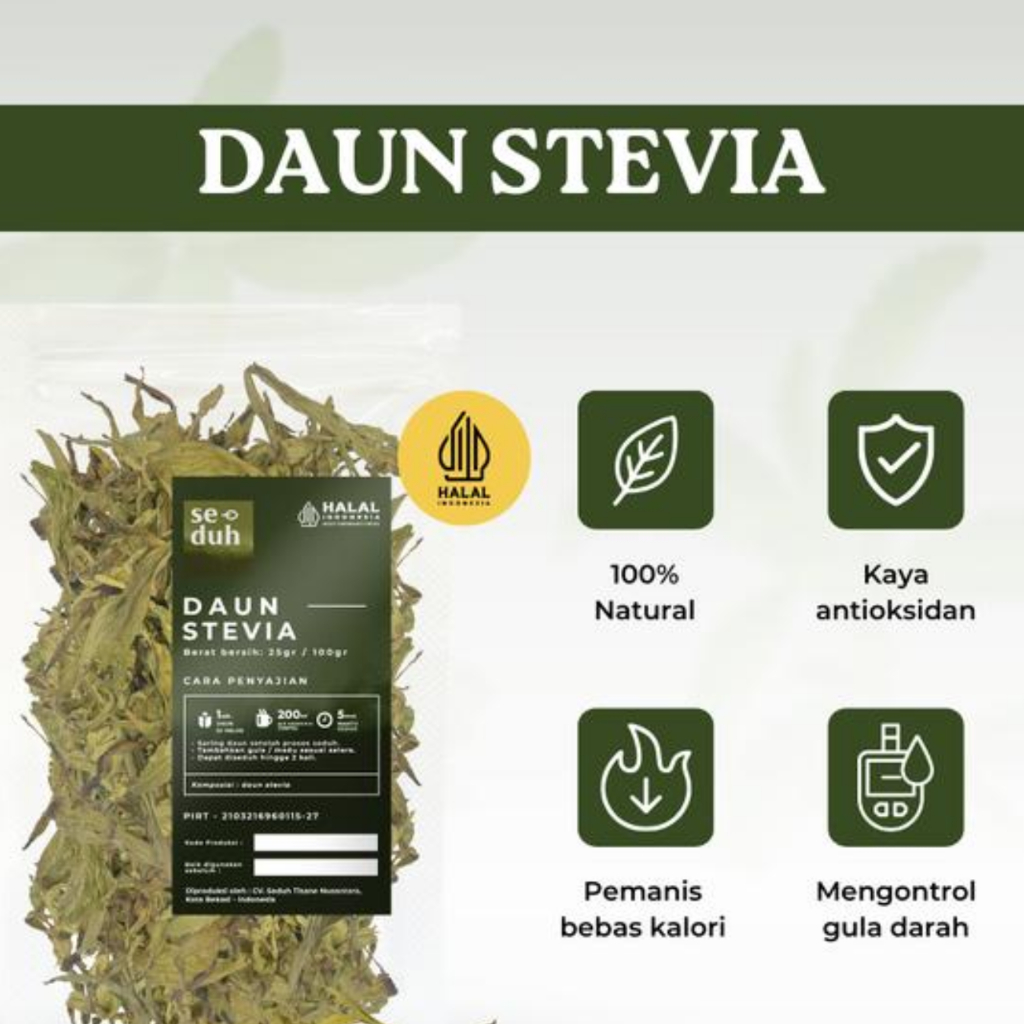 

TEH DAUN STEVIA LOKAL / HERBAL LEAF 100 GRAM