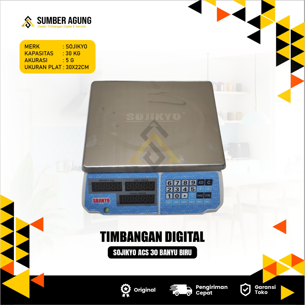 TIMBANGAN DIGITAL SOJIKYO ECO 30 ACS BANYU BIRU 30KG
