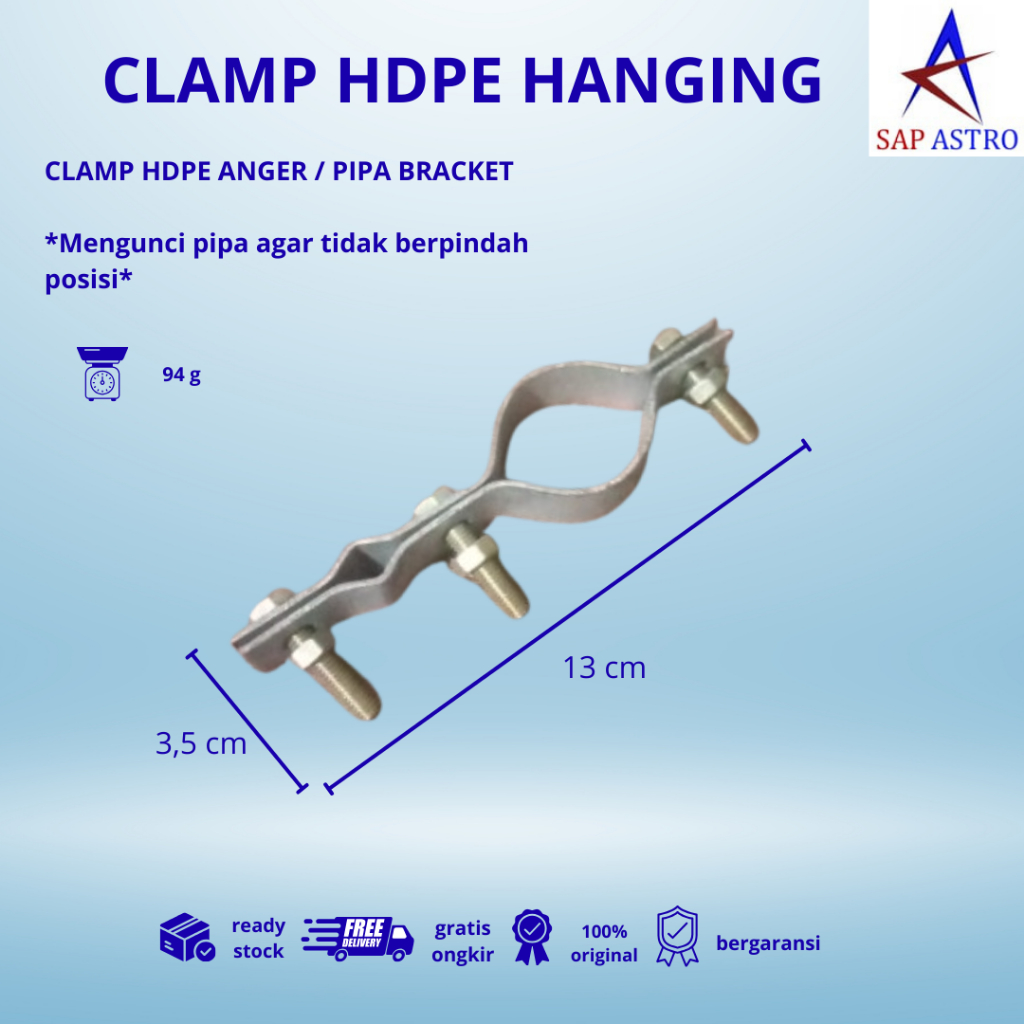 clamp subduct / clamp hdpe hanging / dudukan pipa hdpe / ppe clamp / pipe hanger clamp