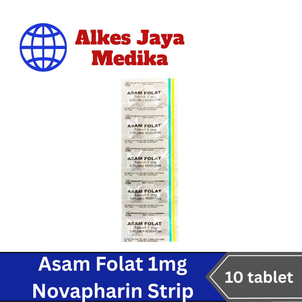 Asam Folat 1 mg Novapharin Strip Isi 10 Tablet - Vitamin Asam Folat