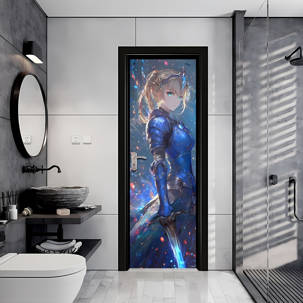 Sticker Pintu Kamar Mandi Sticker Dinding Stiker Pintu HOMEDECOR MOTIF ANIME FATE STAY NIGHT