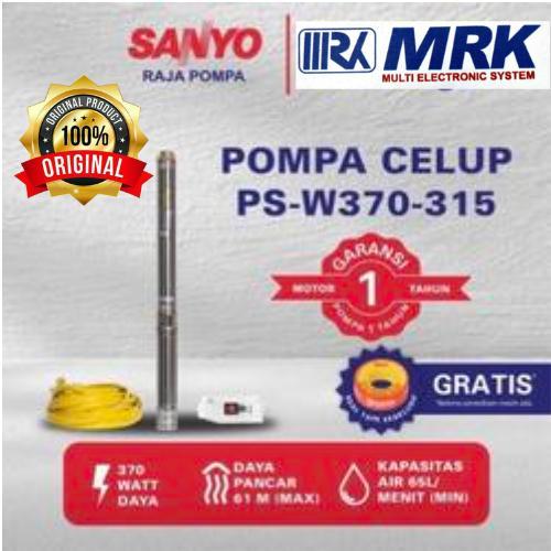 POMPA CELUP SANYO PSW-370-315 3 INCH 1/2HP 30 METER KABEL / SANYO SUBMERSIBLE PUMP PSW 370 315 3 INC