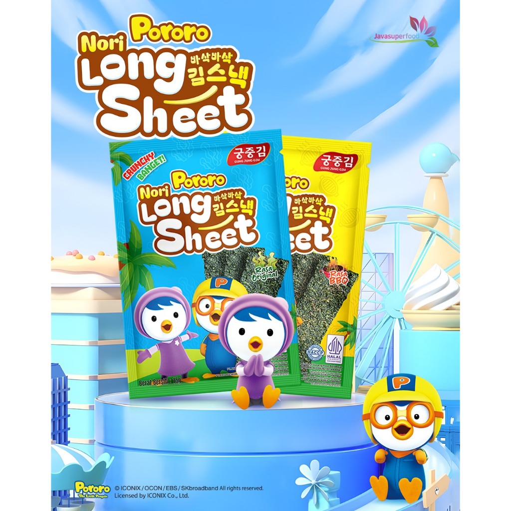 

(HALAL) PororO Nori Long Sheet 15G / Rumput Laut Kering / Dried Seaweed Long Sheet (SACHET/PCS) 1PCS