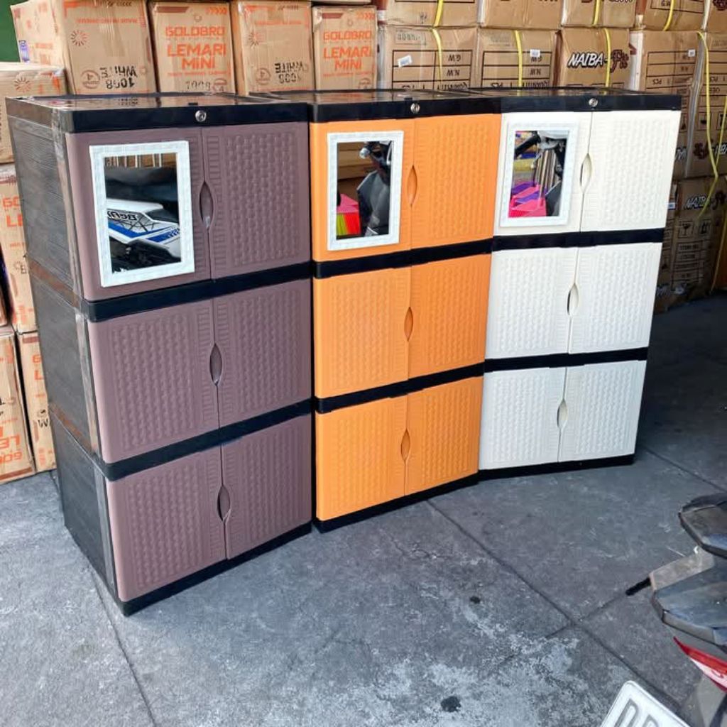 lemari baju/lemari pakaian/lemari plastik 3 susun/lemari  3 susun murah