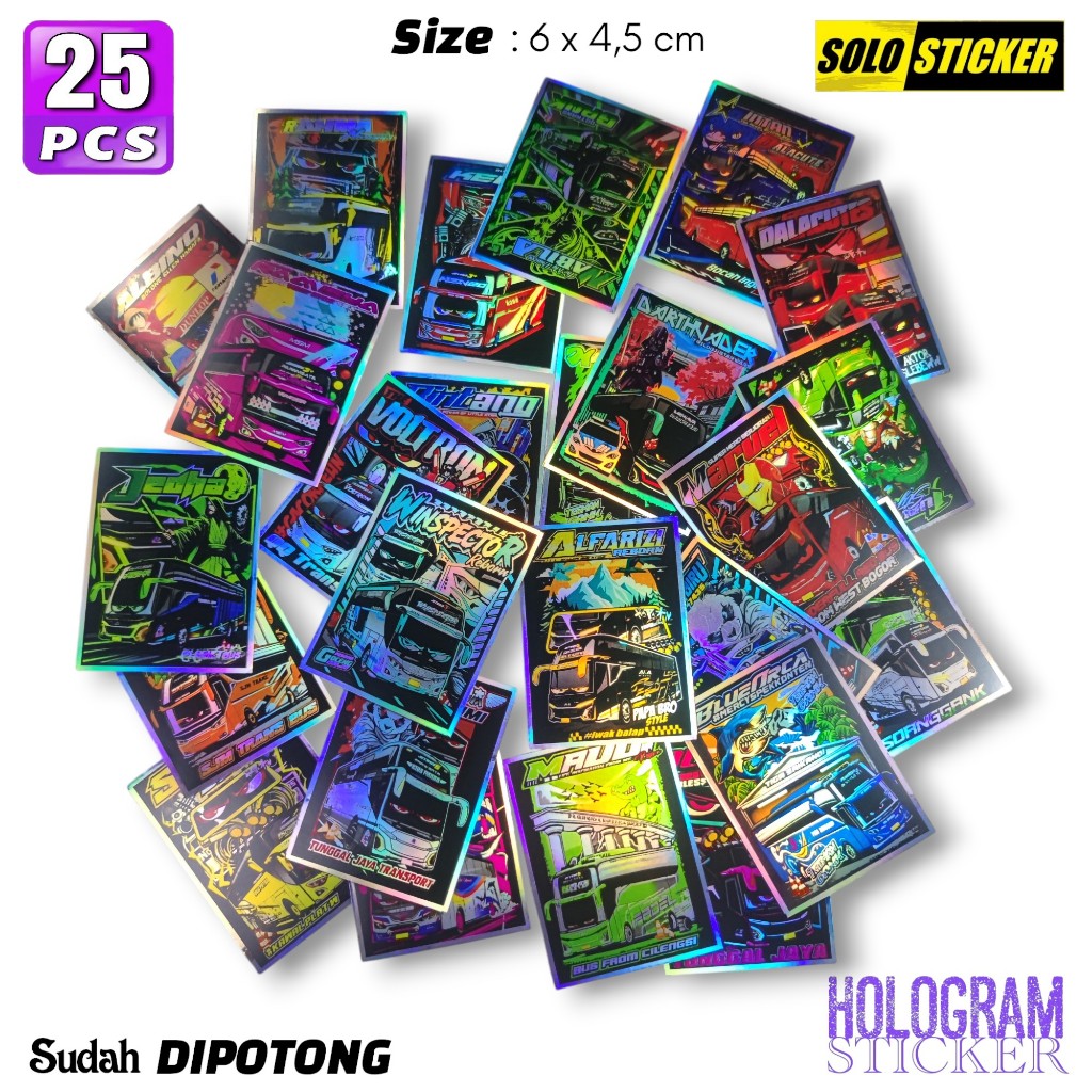 

Sticker Bus Hologram Terbaru Isi 25 pcs SUDAH DIPOTONG Waterprof Anti Air