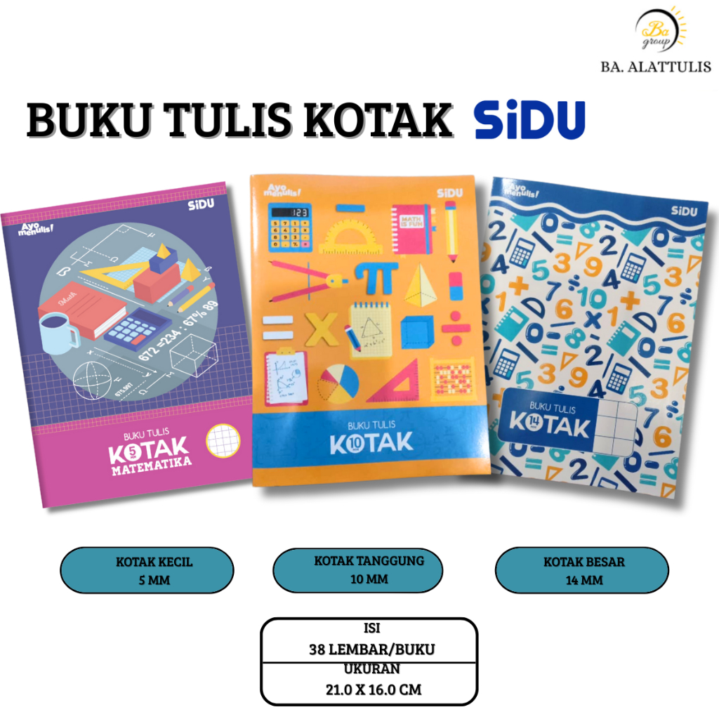 

(PACK) SiDU BUKU TULIS KOTAK 5MM/10MM/14MM