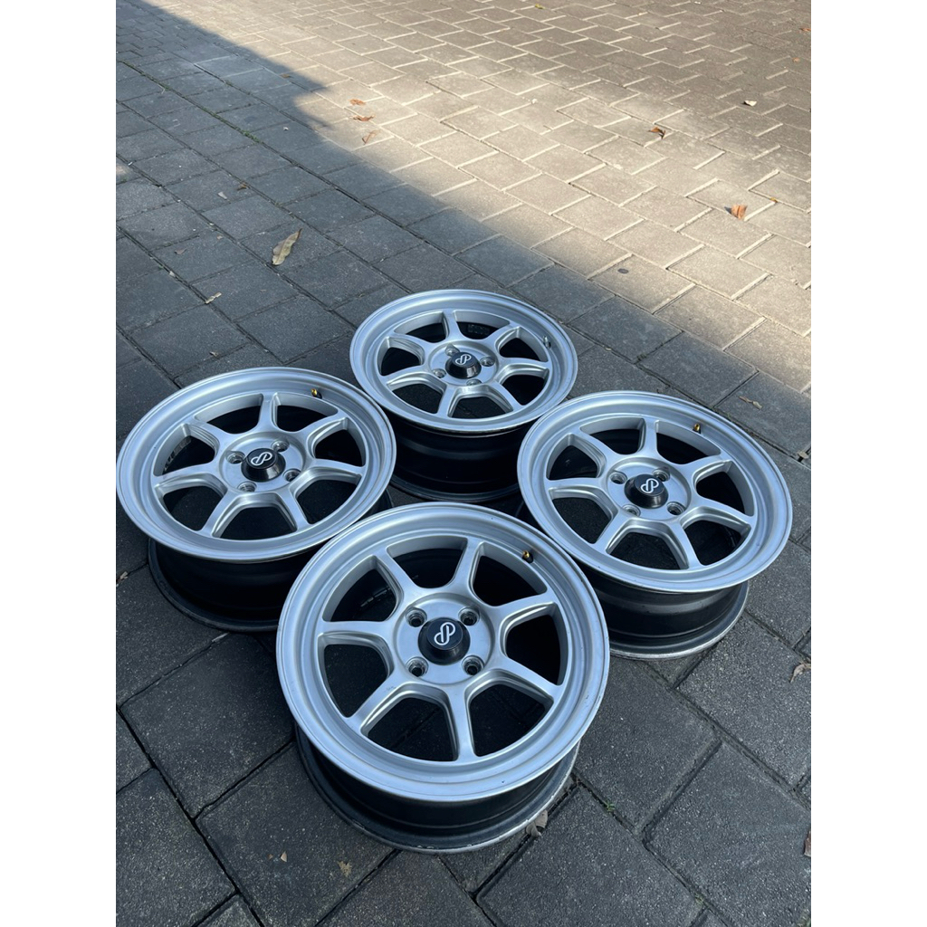 Velg Mobil Original Enkei SC10 Ring 15. Silver. Lebar 6.5. Et38. Pcd 4x100 fit for Yaris Brio Agya
