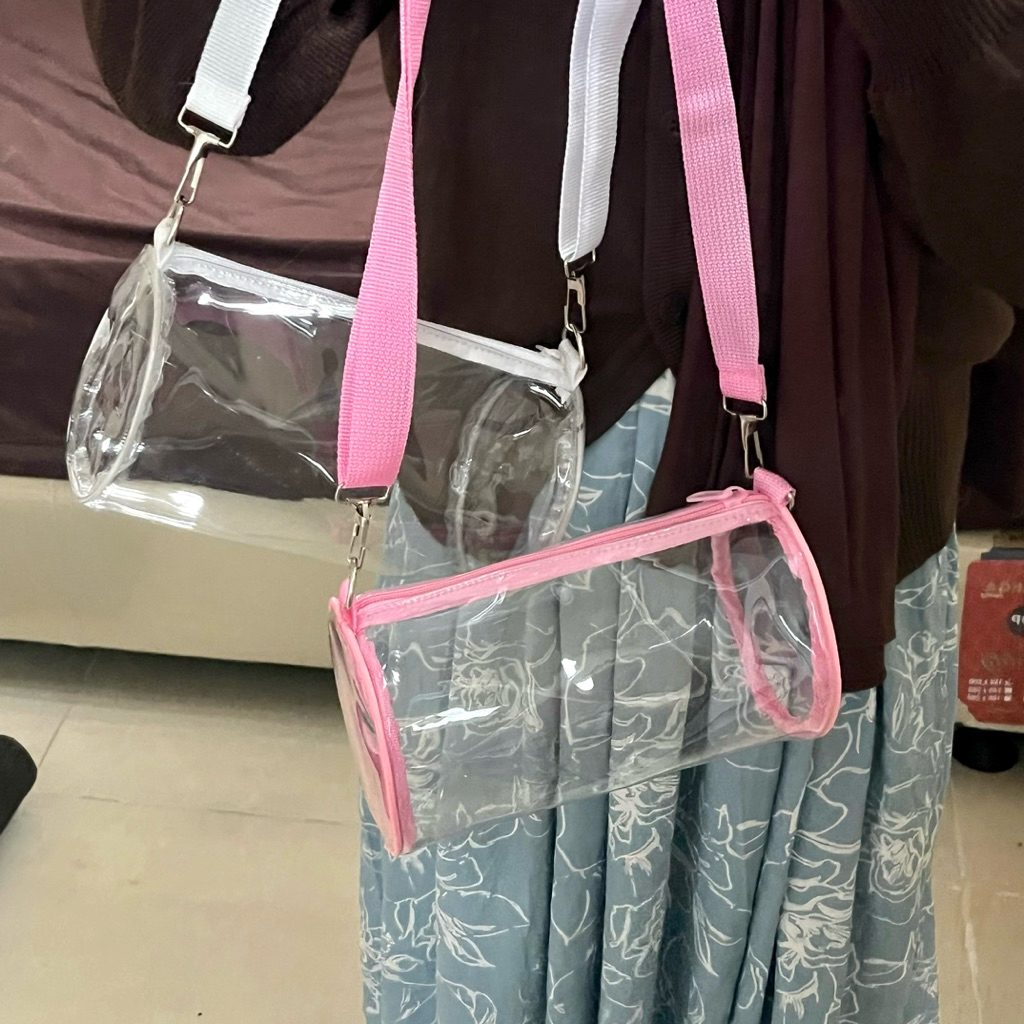KOJO's BAG - Tas Konser Selempang Pria/Wanita PVC Transparan Mika Plastik - Tabung Cukup Lightstick,