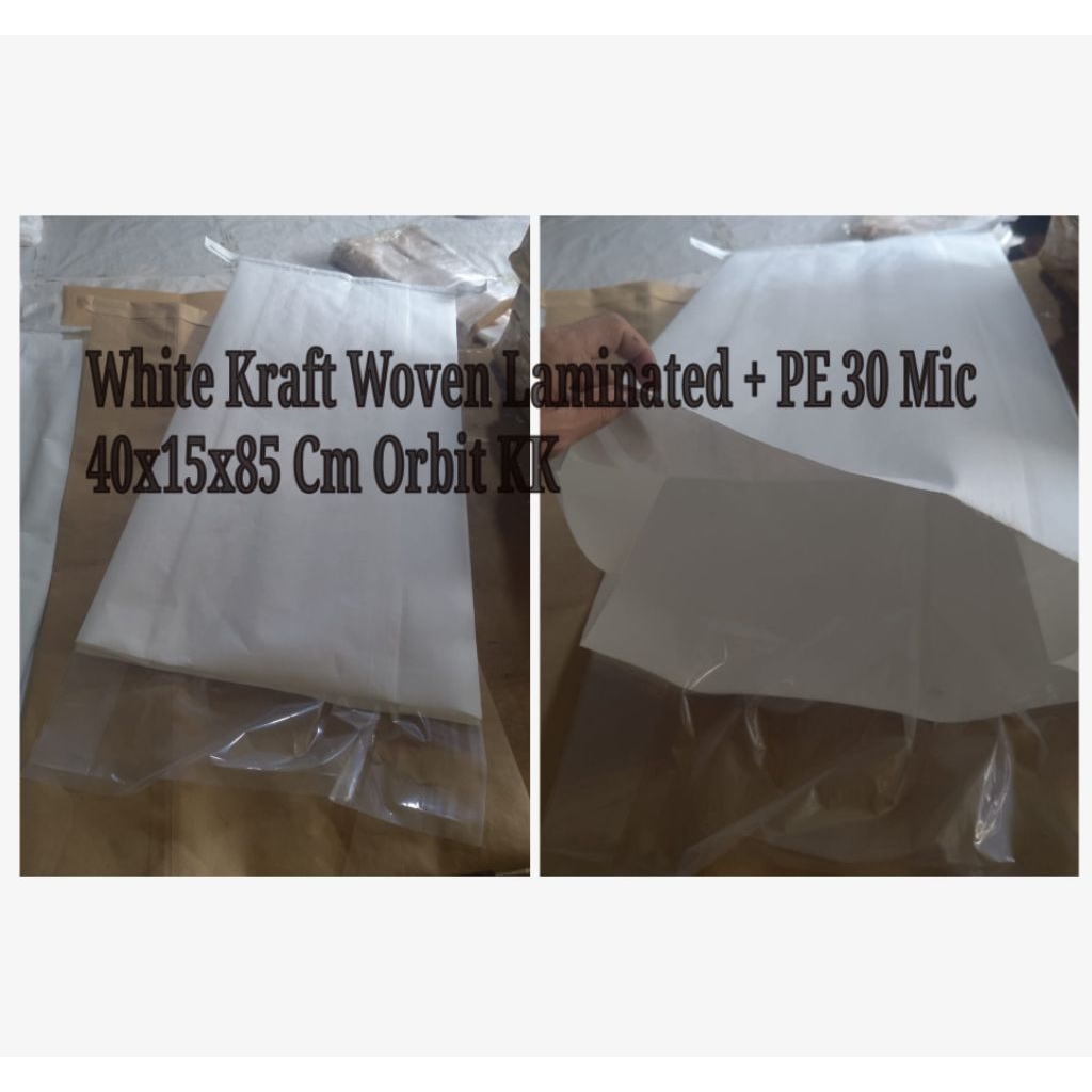 

Paper Sack Kraft Putih Laminasi Woven Tambah Plastik PE 30 Mic Volume 33 Liter Untuk 20 Kg 25 Kg 30 Kg Komoditi