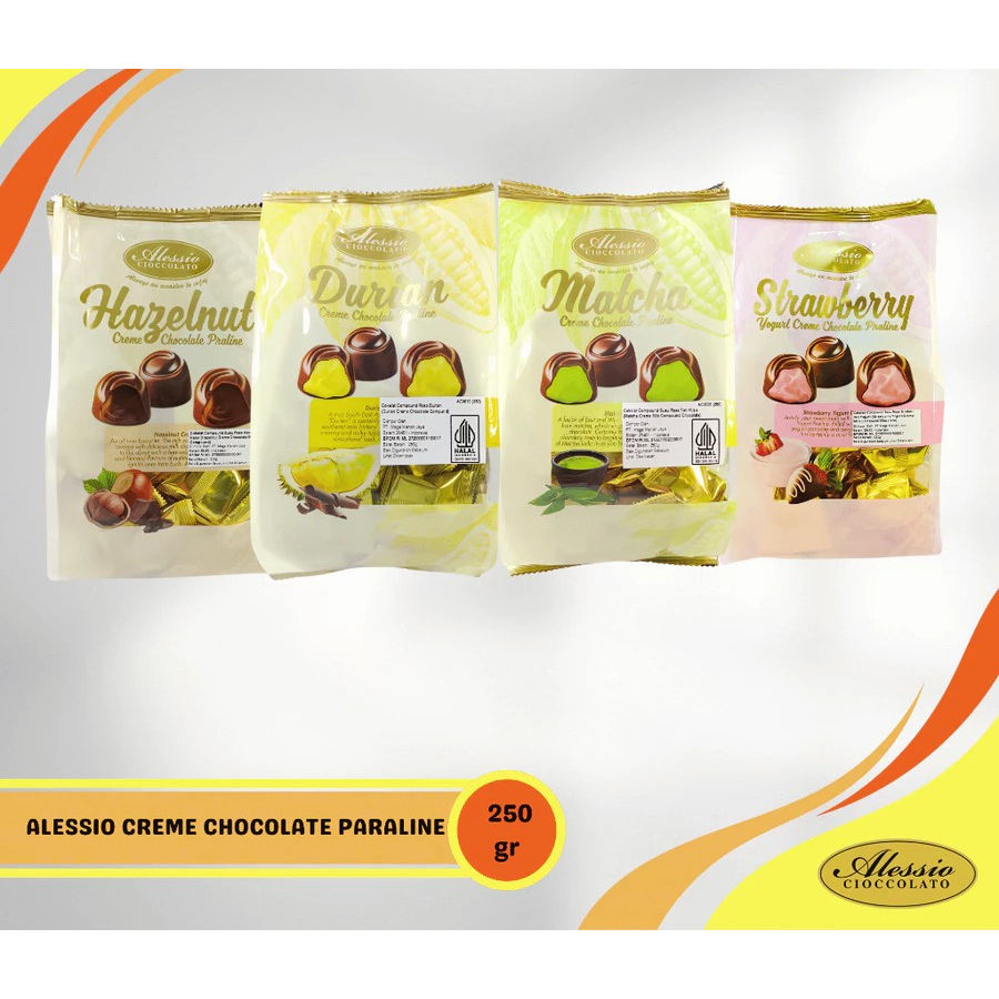 

Alessio Cioccolato 250g Praline Durian Halzenut Matcha Strawberry Coklat Malaysia Coklat Singapore