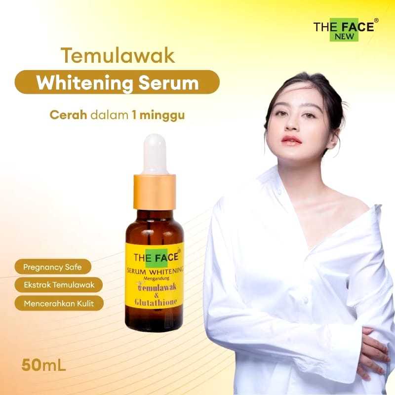 The Face Temulawak Whitening Serum with Glutathione 20ml/Serum Wajah Glowing