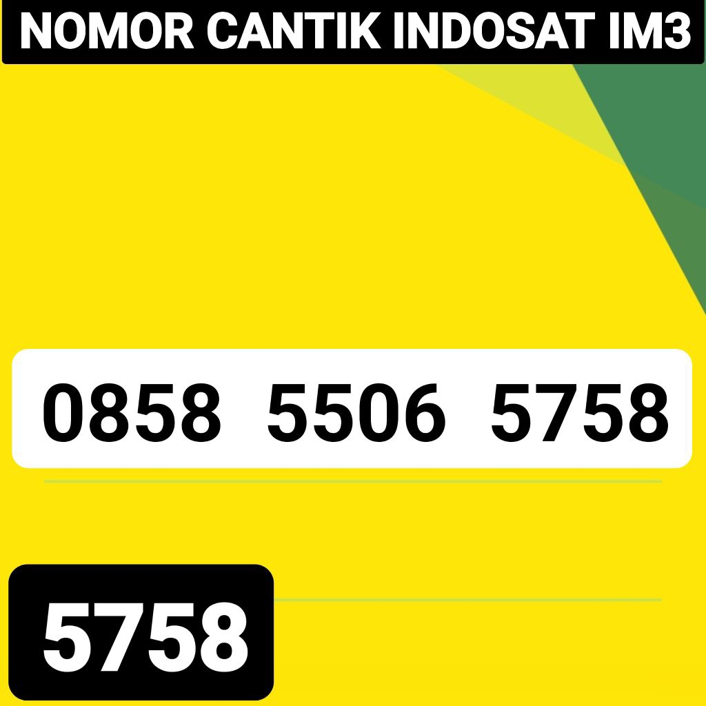 KARTU PERDANA INDOSAT NOMOR CANTIK INDOSTA SERI 5758 MAJU MAPAN