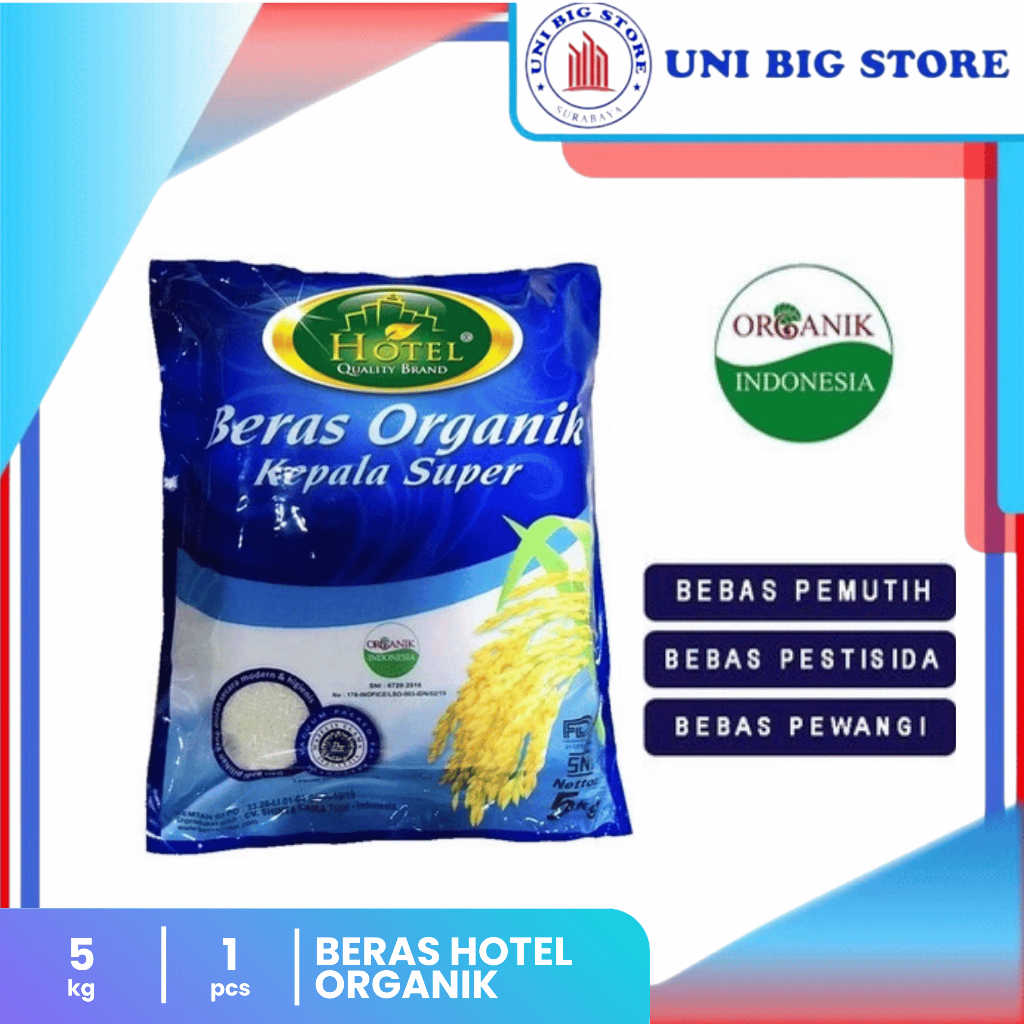 

HOTEL Beras Organik HOTEL Kepala Super 5 kg Healthy Rice Organic
