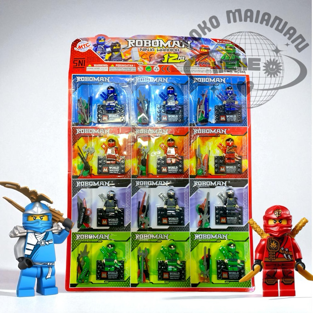 1 LEMBAR BRICKS ROBOMAN NINJA || ROBOMAN NINJA 12PCS || ROBOMAN MC 566