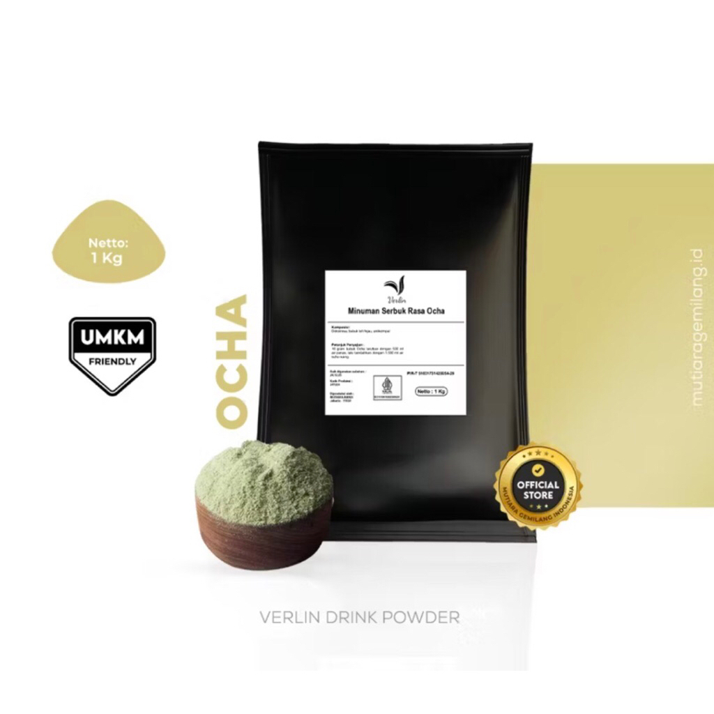 

Verlin Drink Powder rasa ocha kemasan 1 kg / bubuk. Bubuk minuman kekinian.