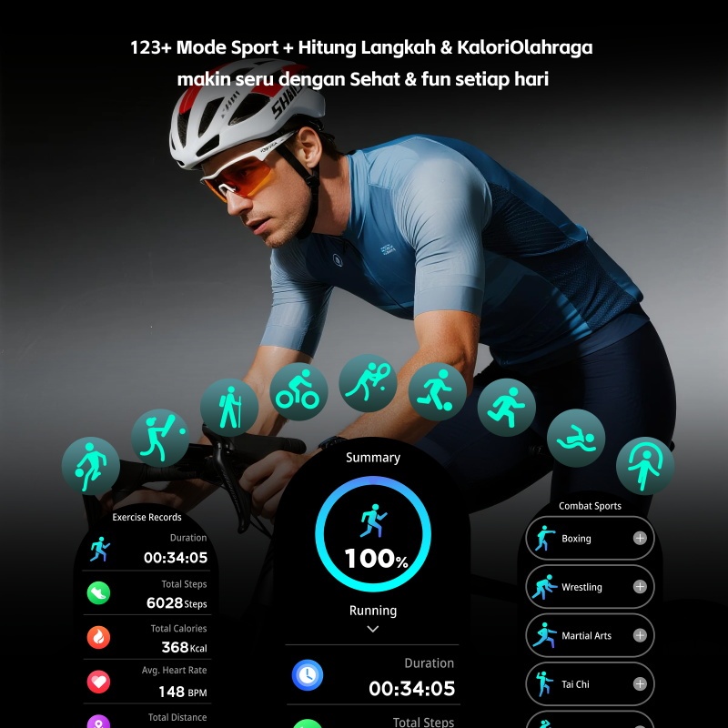 HOT DEALS BESTPROMO Skmei B53S Smartwatch Support Strava Jam Tangan Pria Smartwatch Wanita Elegan