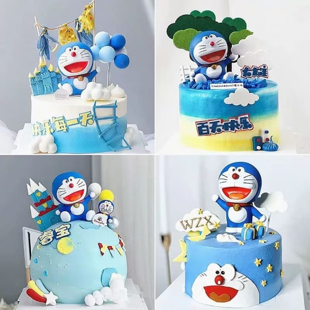 {PK} PAJANGAN KUE CAKE ULANG TAHUN / HIASAN KUE DORAEMON UNTUK KUE ULANG TAHUN PAJANGAN MOBIL / DEKO