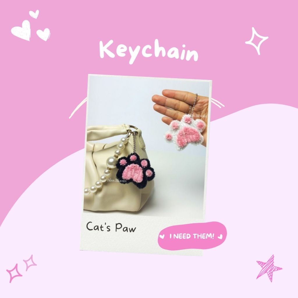 Keychain PipeCleaner PawPaw Cat