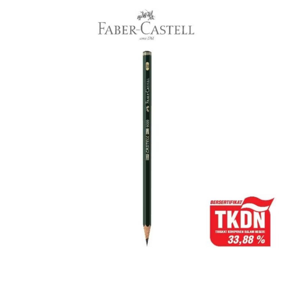 

(1 PCS) Pensil Faber FABER-CASTELL ORIGINAL / Pensil Tulis Ujian - 2B Castell 9000