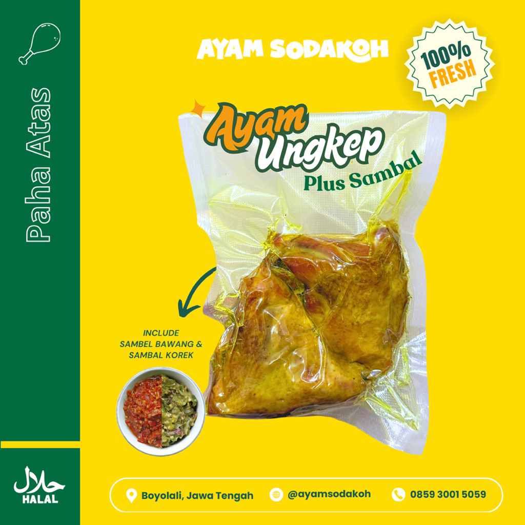

Ayam Paha Atas Frozen / Ayam Sodakoh Frozen / Ayam Ungkep Bumbu Kuning / Ayam Paha Bawah Bumbu Kuning / Ayam Sodakoh / Ayam Ungkep Vacuum Frozen