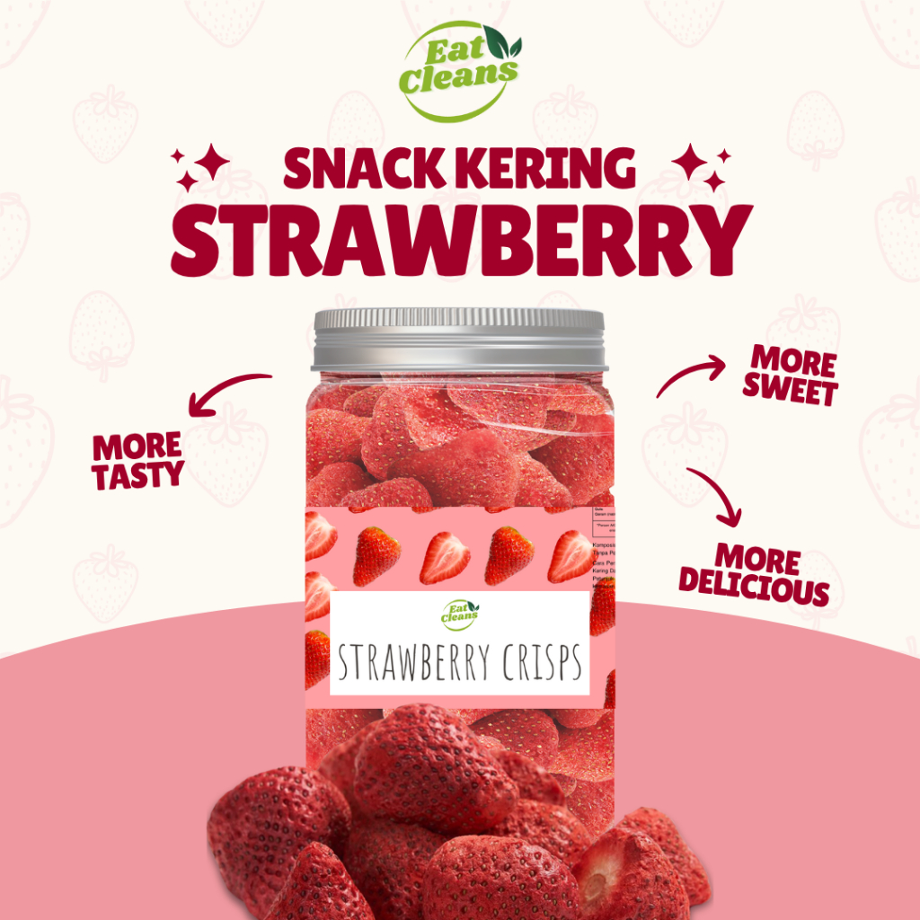 

Snack Buah Strawberry Kering - Freeze Dried Strawberry - Cemilan Sehat Strawberry Kering - Cemilan Snack Diet Rendah Kalori - Dried Freeze Whole Strawberry