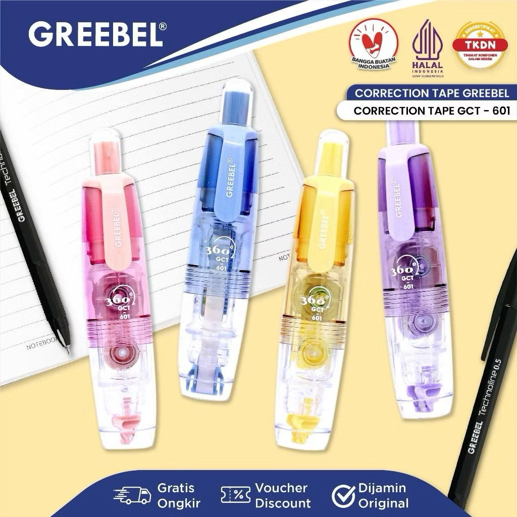 

GREEBEL Correction Tape GCT- 601 Lucu Pastel / Tip Ex Kertas Roll Pita Koreksi Pulpen