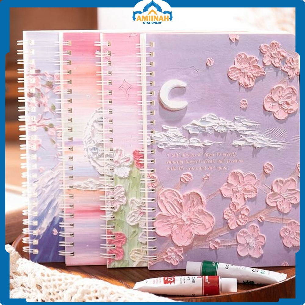

Spiral Buku Agenda / Buku Tulis Catatan Notebook Ring A5 / Notebook Journal / Buku Tulis A5 Spiral Notebook Aesthetic Amiinah Stationery A32