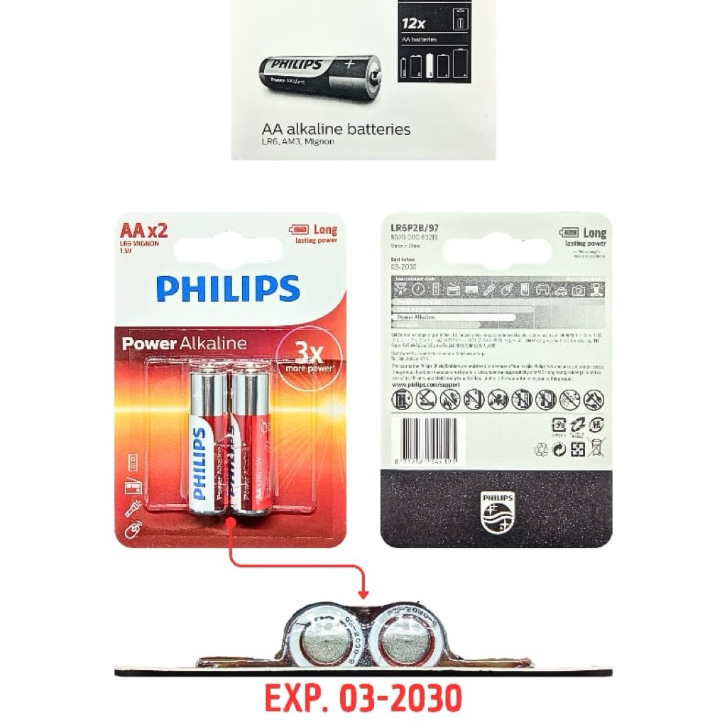 Baterai Alkaline Philips A2/Baterai Alkaline 2pcs