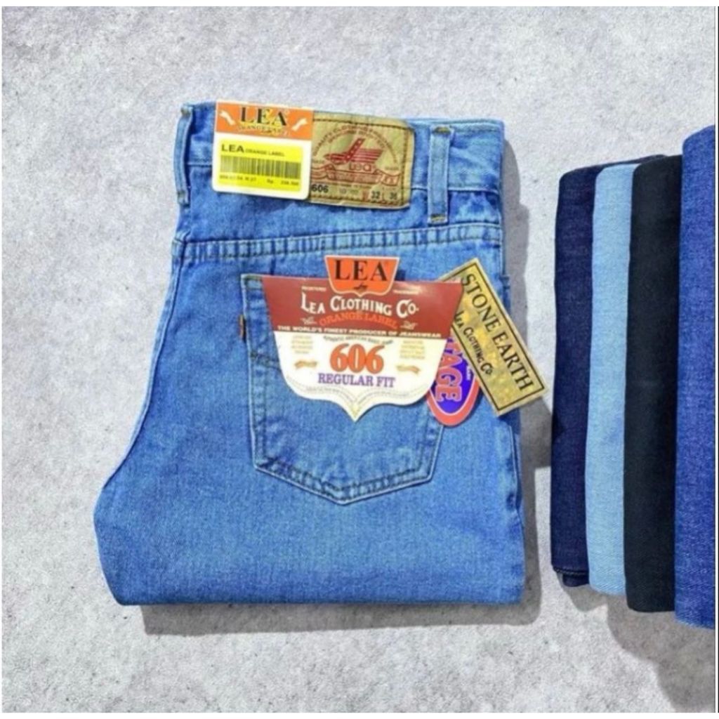 Hot Deals Celana Jeans Pria Lea 606 Celana Panjang Pria Standar Reguler Basic Original Denim Hight