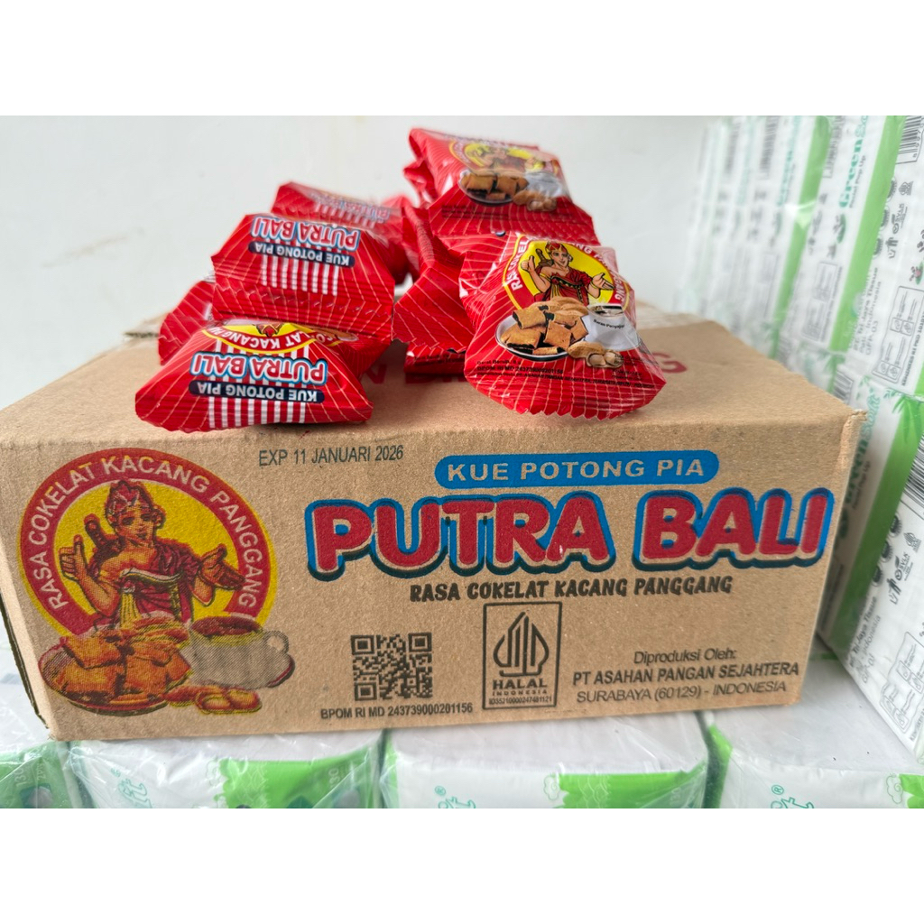 

PUTRA BALI Kue potong pia rasa kacang 1box 100pcs