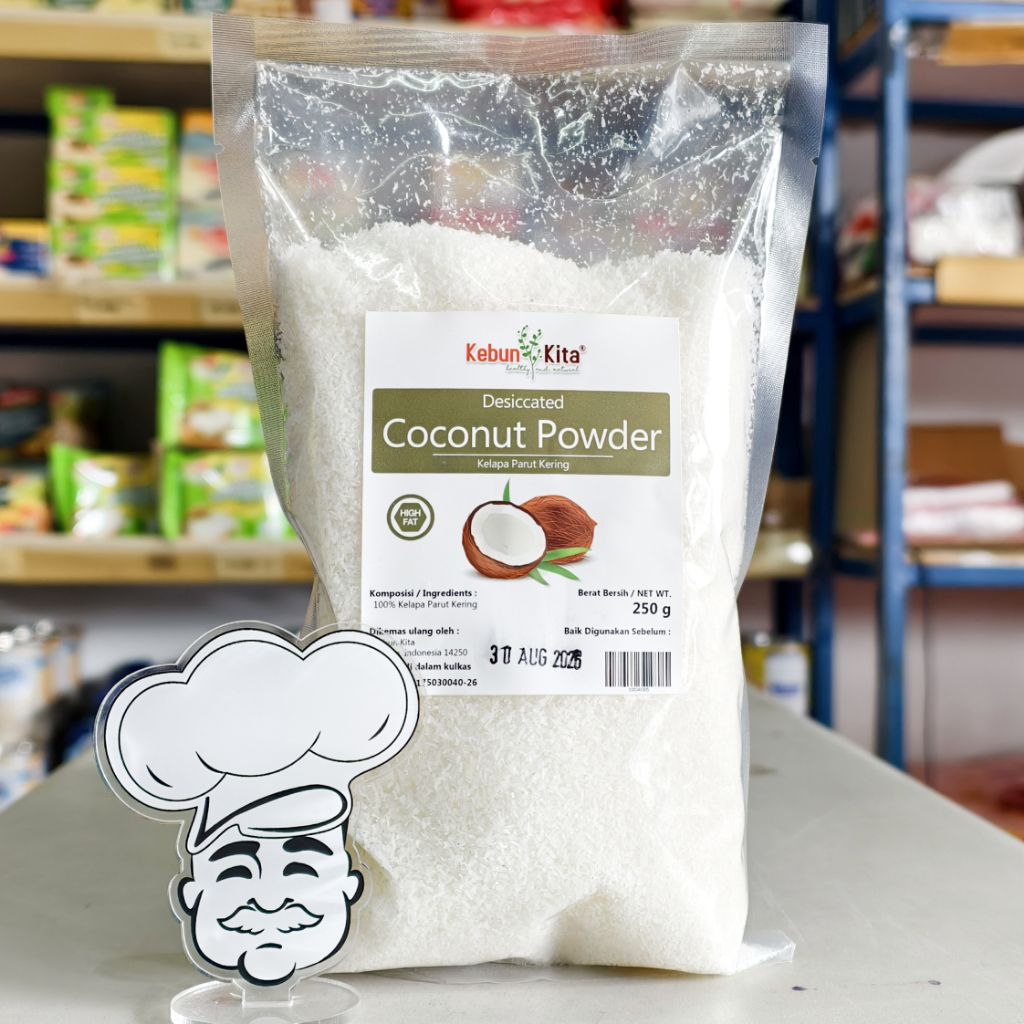 

Kelapa Kering Kebun Kita 250Gr / Dry Grated Coconut 250Gr / Kelapa Kering Bubuk 250Gr / Kelapa Kering Halus 250Gr