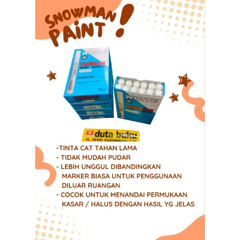 

SNOWMAN PAINT Marker Spidol White Putih Marker