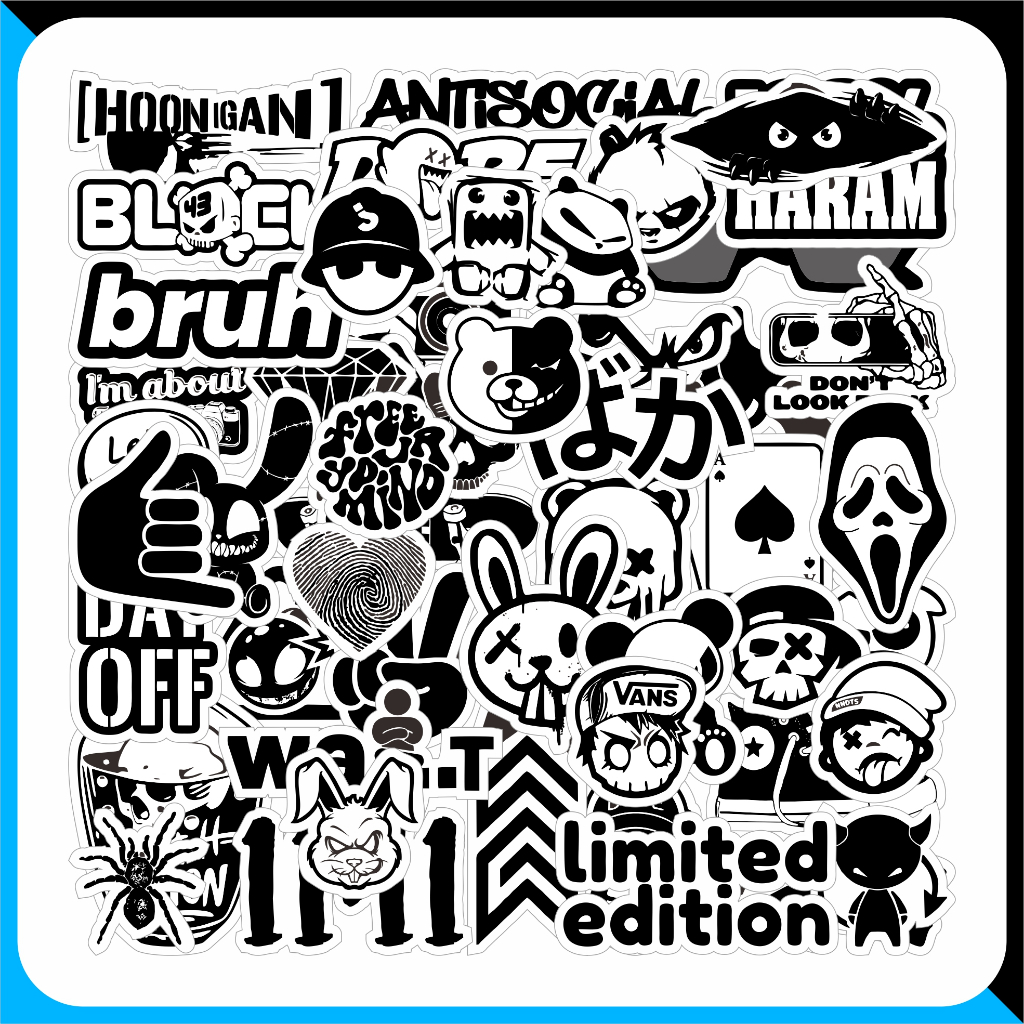 

(50pcs) Midnight Sticker Pack | stiker setiker motor helm keren hp laptop aesthetic