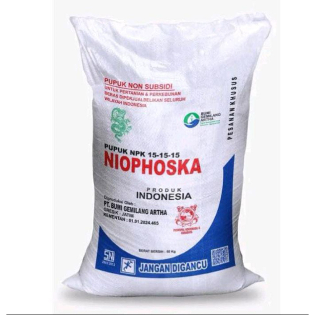 Pupuk Niophoska/ NPK 151515 Penyubur Tanaman. reepack 1kg.