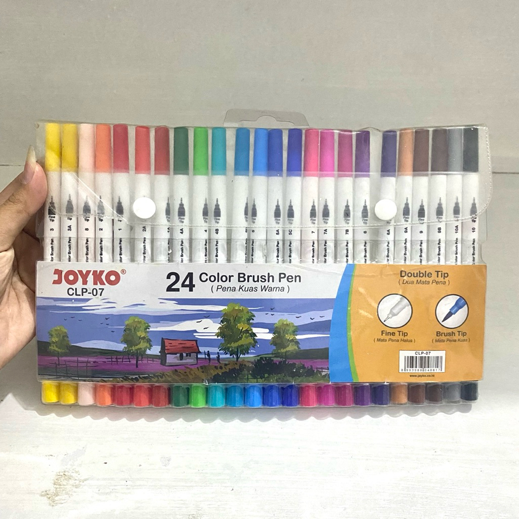 

Brush pen / dual tip / spidol dan bolpen warna Joyko 24w