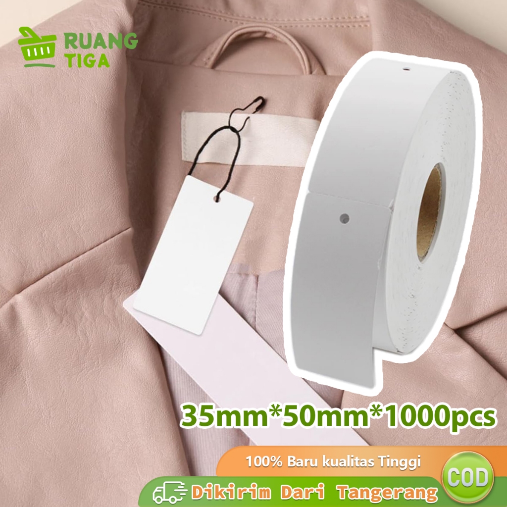 

1000pcs Label Karton Hang Tag Label Hangtag Baju Blank Ukuran 35*50mm Putih Blank Kertas Perunggu