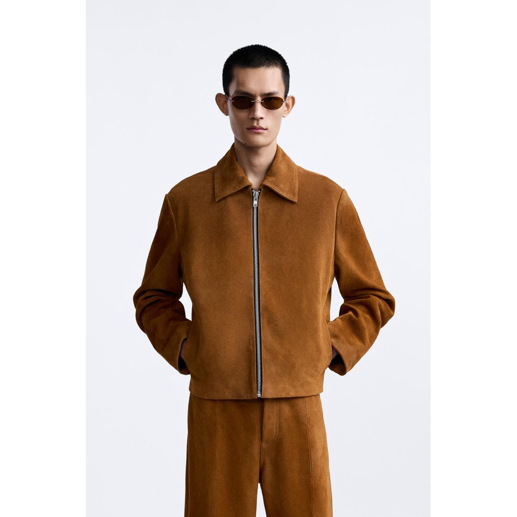 2024 Zara limited edition Suede cow leather jacket BNWT