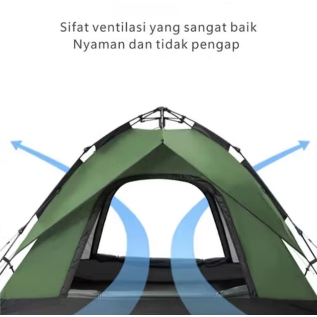 WTHB Outdoor Tenda Camping 3-4 orang Waterproof Tenda Lipat Otomatis
